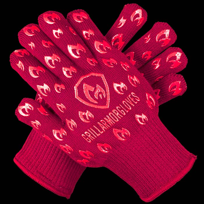 Grill Armor Gloves: Grill Armor Mitts - Red