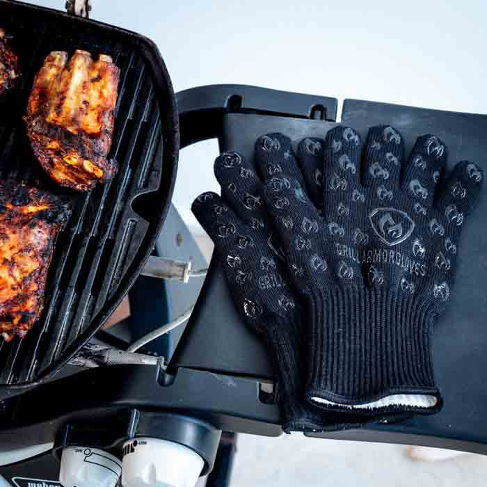 Grill Armor Gloves: Grill Armor Mitts - Red